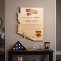 Custom Engraved Arizona State Wood Plaque: Military Promotion, Retirement, Award, Going Away Gift